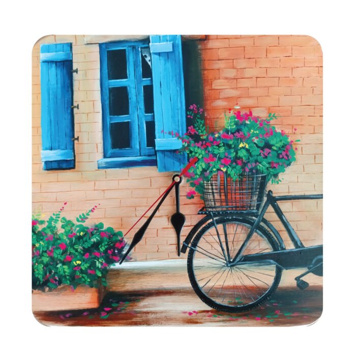 Adhyyan Craftsmanship Hand Painted Wooden Wall Clock - Outdoor Scene