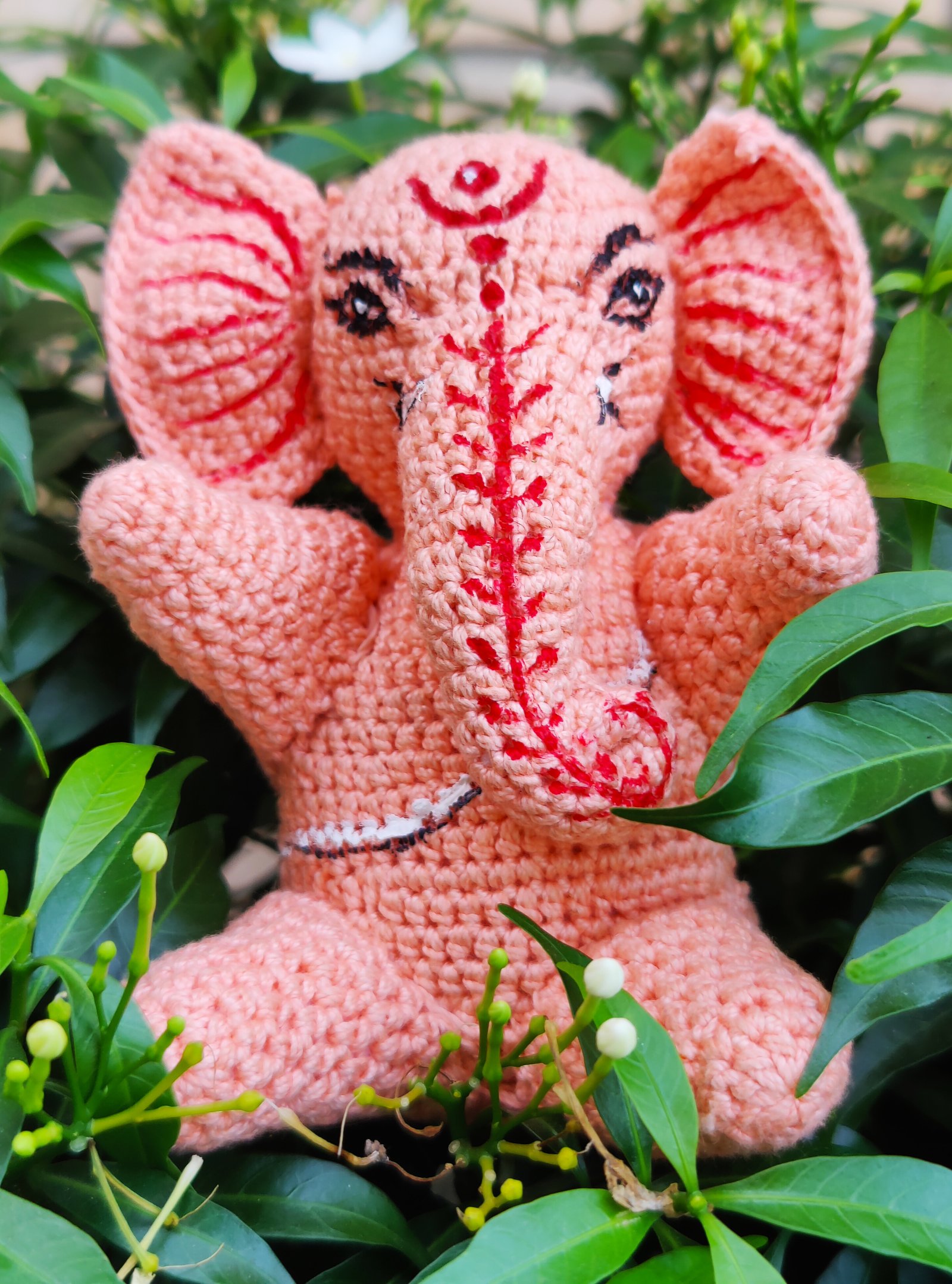 Adhyyan Craftsmanship Handmade Crochet Ganesha Idol