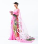 Hand painted organza saree