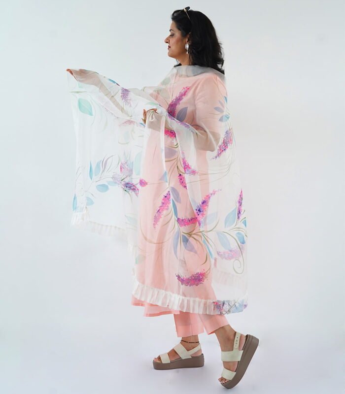 Hand Painted Organza Dupatta