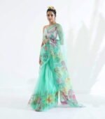 Hand painted organza saree