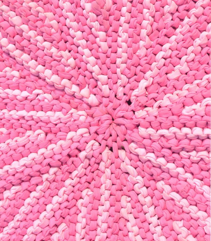 Handmade Crochet Rug In Pink Shade