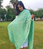Handmade Crochet Shawl Green