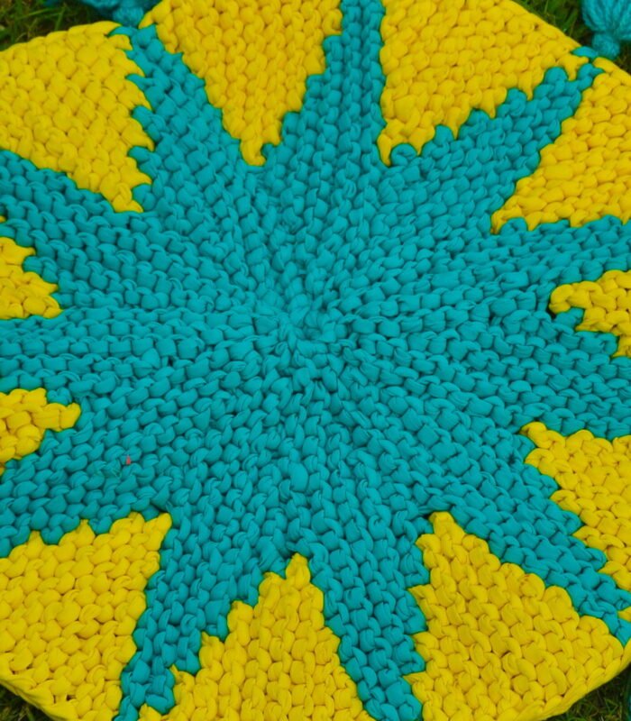 Yellow And Green Round Rug