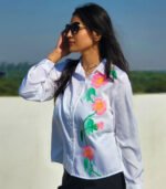 White Shirt With Floral Pattern