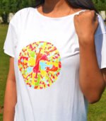 Hand Painted Round Motif T-Shirt Small