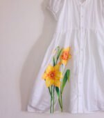 Daffodil Flowers On White Dress
