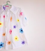 Multicolour Flowers On Peter Pan Collar Shirt