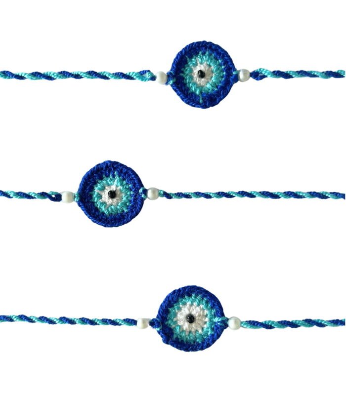 Evil eye crochet rakhi