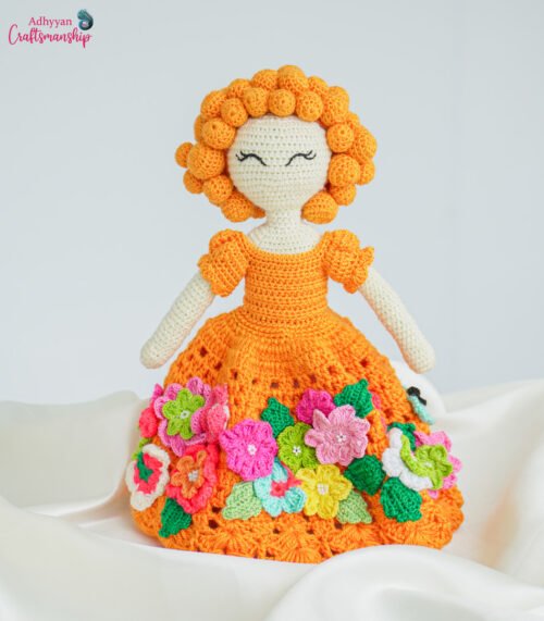 Crochet Doll With Floral Dress