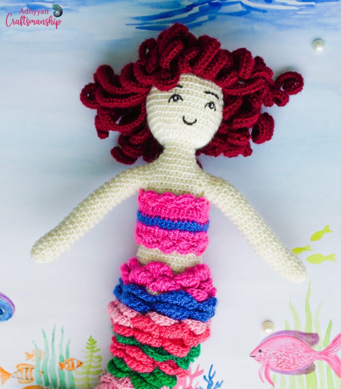 Crochet Mermaid in Colorful Dress