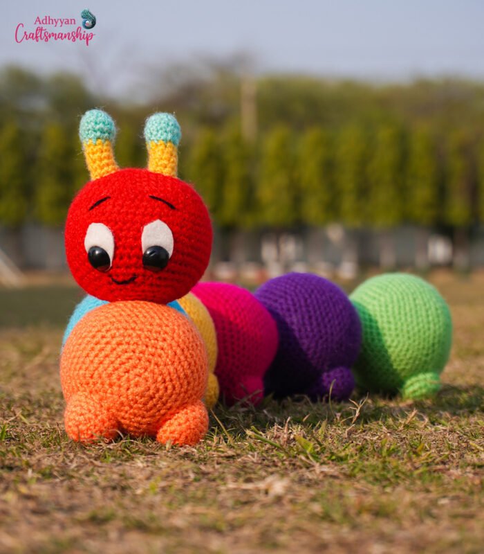 Handmade Crochet Caterpillar Toy